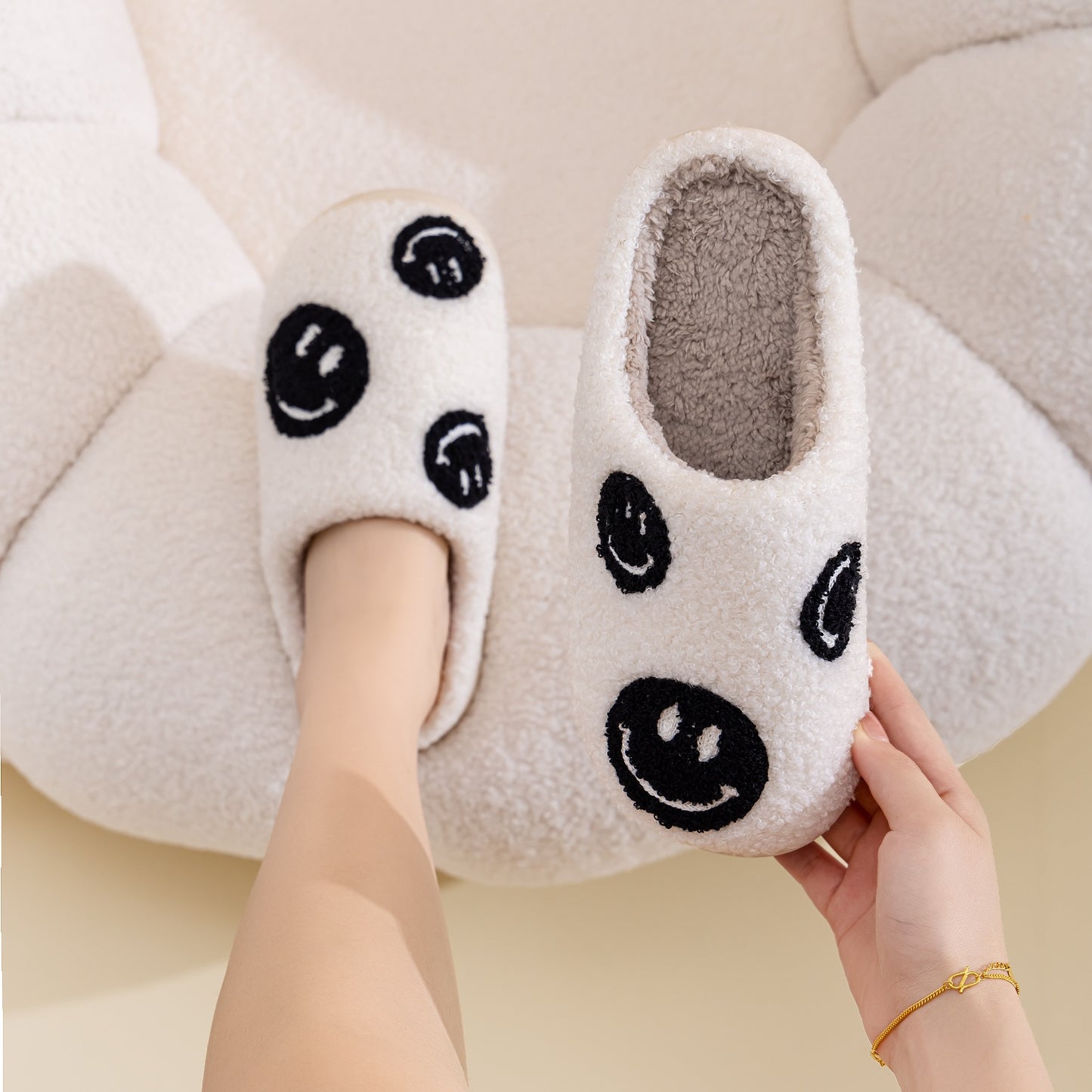 Dark Side Smiley Face Slippers