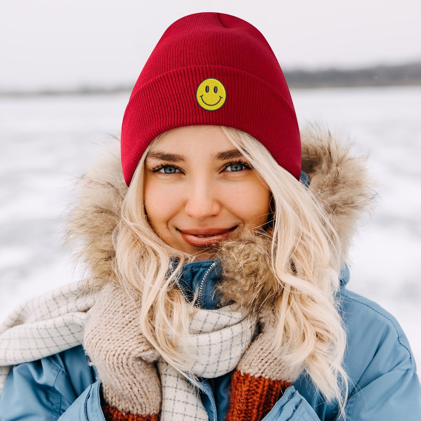 SMILEY EMBROIDERED HAT