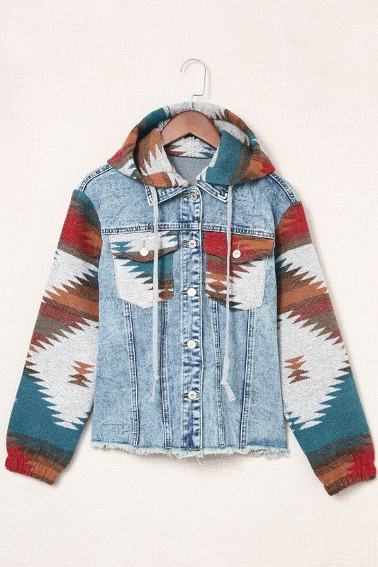 Geometric Denim Jacket