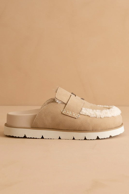 SUEDE SHEARLING LOAFERS