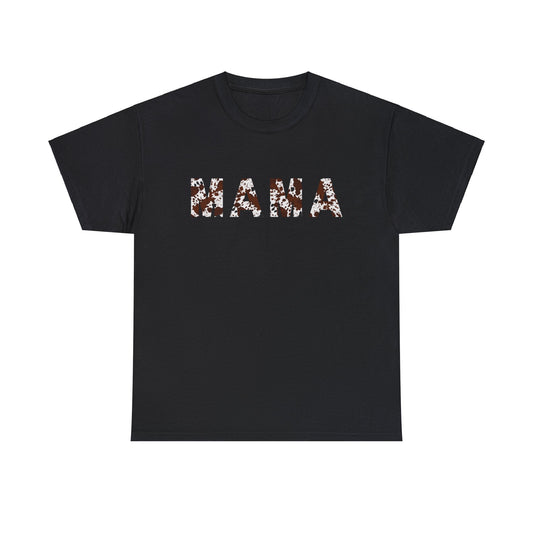 MAMA TEE - NATURAL COW PRINT