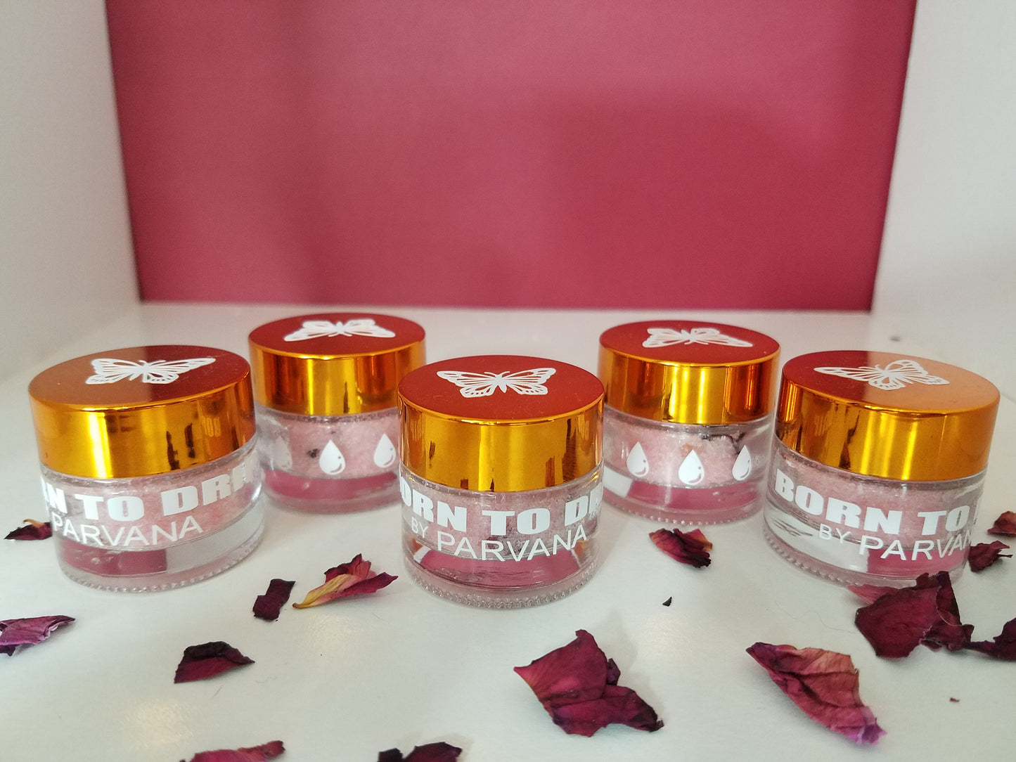 Rose infused lip scrub