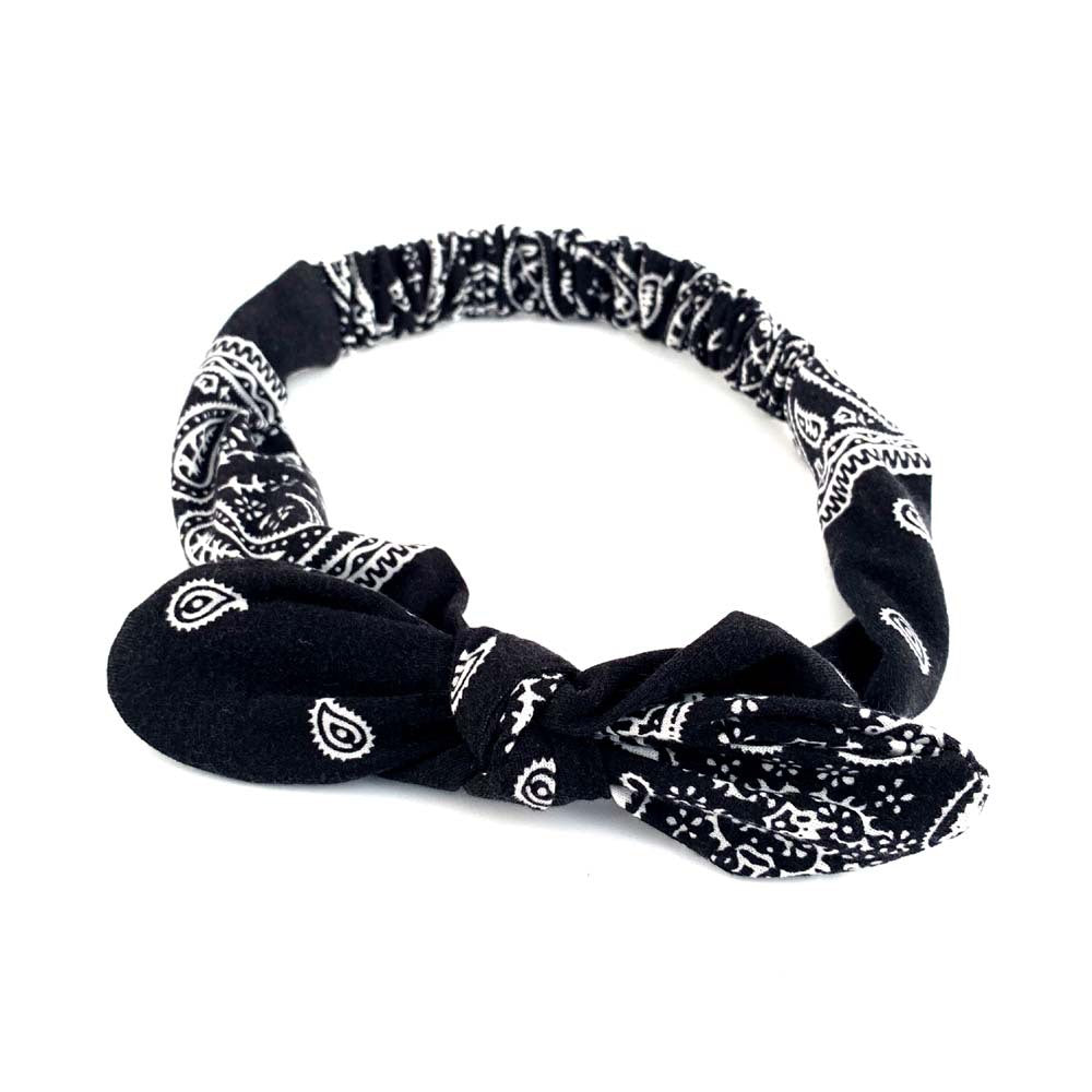 Bandana bow elastic headband